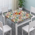 thumbnail image 3 of Colorful Mushroom Plant Light Blue Pattern Square Fitted Tablecloth with Elastic Edge,Square Table Cover,Washable Elastic Table Cover for Home Kitchen Party Decor 34"x34", 3 of 6