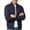 Navy, variant on Business Casual Bomber Jacket Men Ribbed Collar Casual Windproof Jackets Solid Color Lightweight Varsity Jacket with Zipper Pockets Red M