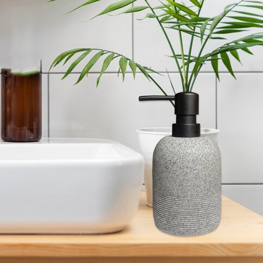 Soap Dispensers Luxurious Hand Dish Lotion Shampoo Soap Dispenser Jar, Sandstone Textured Resin Soap Pump Bottles for Kitchen Bathroom Countertop