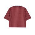 thumbnail image 3 of Men's Pinstripe Polo T-Shirt, Loose Short Sleeve Top with Contrast White Collar, 3 of 7