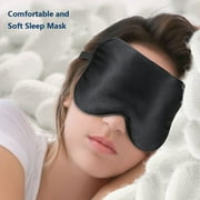 FEELGLAD TELOLY Silk Sleep Mask, Lightweight and Comfortable, Super Soft, Adjustable Contoured Eye Mask for Sleeping, Shift Work, Naps, Night Blindfold Eyeshade for Men and Women, Black