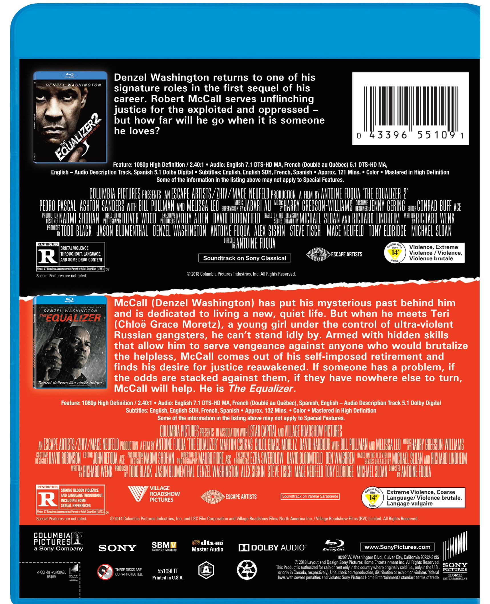 The Equalizer / The Equalizer 2 [Blu-ray]