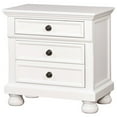 thumbnail image 1 of Bowery Hill Solid Wooden 3-Drawer Nightstand in White Finish, 1 of 6