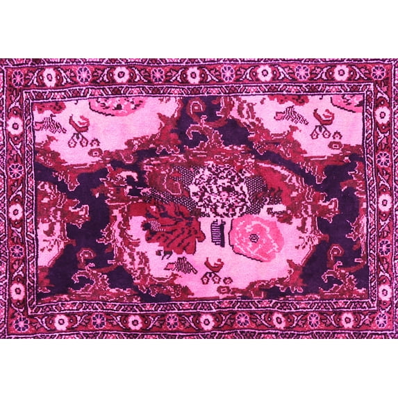Ahgly Company Indoor Rectangle Persian Pink Traditional Area Rugs, 7' x 9'