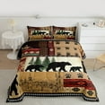 thumbnail image 2 of Manfei Farmhouse Bear Full Size Comforter Sets, Woodland Animal Bedding Comforter Set, Teens Boys Girls Kids Reversible Bedding Sets, Microfiber Bedroom Decor, 3-Piece, 2 of 8