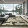 thumbnail image 2 of ODIKA 8'x10' Washable Area Rug Non-Shedding, Easy Care, Fish Vintage Fishing Angling Lures Trout Tackle Border Bathroom for King Size Bedroom Under Bed, Master Suite, 2 of 7