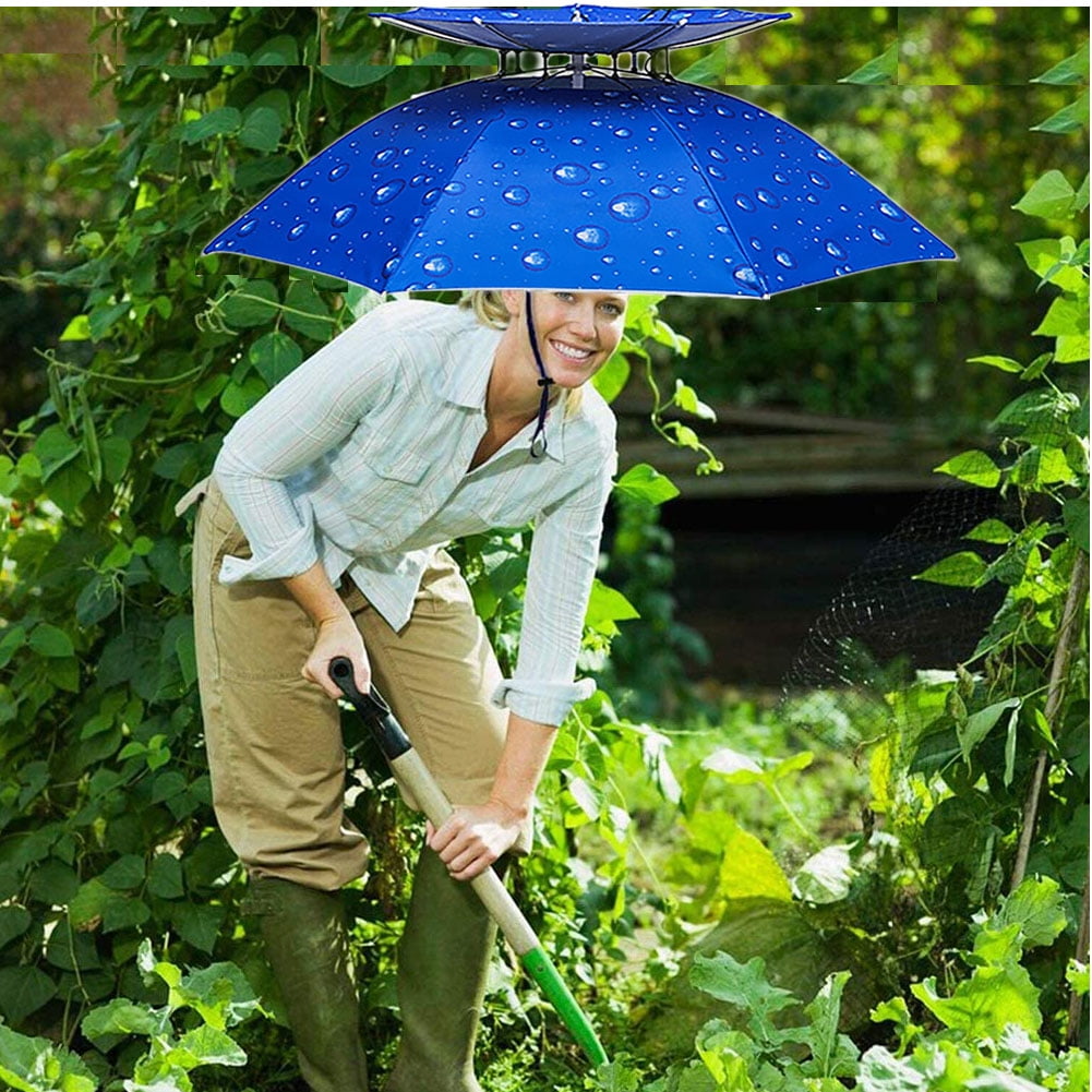 Outdoor Sport Headwear Foldable Umbrella Hat Rain Gear Fishing Hat Head Cap Hot 