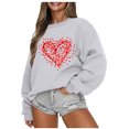 thumbnail image 1 of Gibobby Sudaderas para mujer Sudadera del día de San Valentín Camisas de corazón de amor para mujer de San Valentín Tops de manga larga (1)(Gris, L), 1 of 5