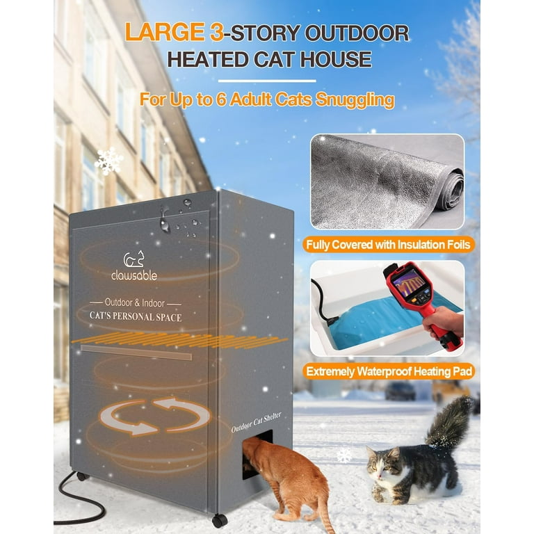 Outdoor heated multi cat shelter discount