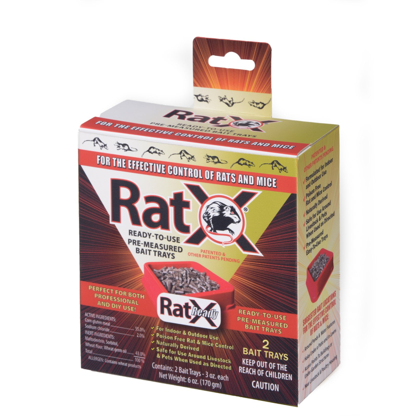 RatX Ready-To-Use Pre-Measured Rat Bait Trays (4-Count)