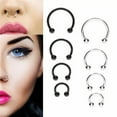 thumbnail image 3 of HOOUN 10PCS Stainless Steel Horseshoe Bar Lip Nose Septum Ear Ring Stud Piercing Se:yq-MultiColor-8mm, 3 of 9
