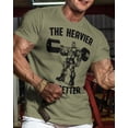 thumbnail image 2 of Gymish The Heavier The Better Workout Shirt for Men – Funny Gym T-Shirt, Motivational Lifting Tee, Military Green, Small, 2 of 6