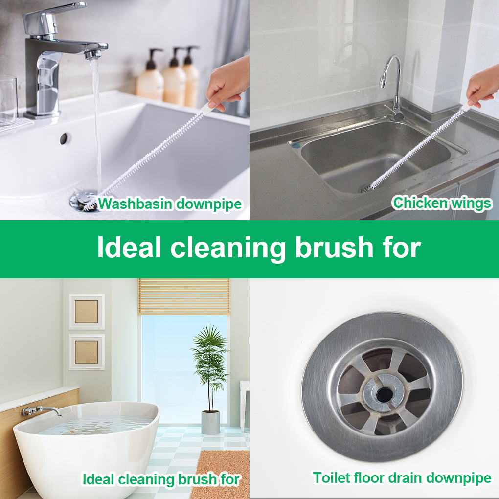 JOYFEEL Basin Sink Cleaning Brush Spiral Sink Brush Flexible Drain