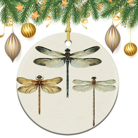 Christmas Ornaments Flying Dragonflies Ornaments for Christmas Tree Christmas Decorations Ceramic Ornaments Dragonflies Artwork Christmas Tree Ornaments