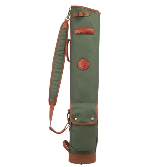 Tourbon Vintage Green Canvas Golf Sunday Bag Lightweight 3-Way Driving Range Club Carrier Travel Pack, 1-Pack