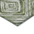thumbnail image 5 of 8' X 10' Artichoke Green And Sage Geometric Washable Indoor Outdoor Area Rug, 5 of 5