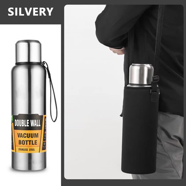 Botella De Vacío Taza de agua fría y caliente de 1/1,5 l, ventosas de acero inoxidable 304 para acampar y hacer senderismo Sywqhk Libre de BPA