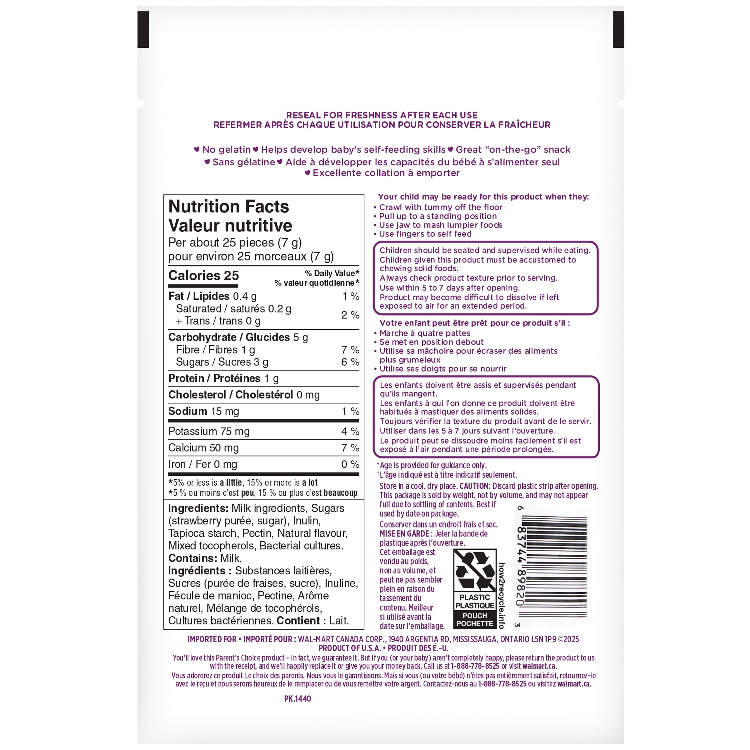 Le choix du parentMC Bouchées au yogourt - fraise