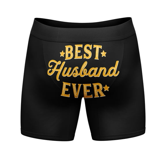 Mens Best Husband Ever Boxers Funny Fathers Day Gift Graphic Novelty Underwear for Guys