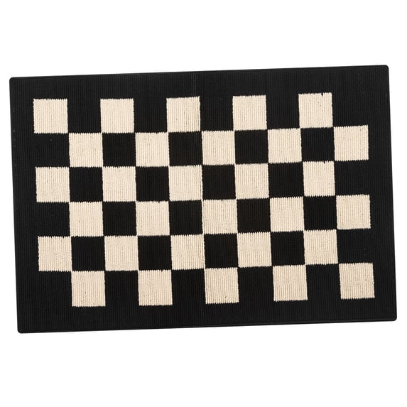Premium Bath Carpet Non-Slip Absorbent Machine Washable Super Soft Microfiber Floor Mats Door s for Entryway for Kitchen - Checkered 36x24in