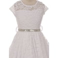 thumbnail image 3 of Big Girls' Illusion Lace Top Stone Belt Flowers Girls Dresses White 10 (J19KS88), 3 of 3
