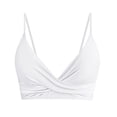 thumbnail image 5 of Curuila Swimsuit For Women Fashion V Neck Solid Color Push Up Comfortable Swimwear Top White Size S, 5 of 5