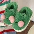 thumbnail image 6 of Novelty Women Frog Shaped Plush Slippers, Household Shoes Soft Comfortable Non Slip Animal Slippers for Indoor Parties Festivals Home , 38-39, 6 of 8