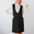 thumbnail image 3 of Vestido tipo chaleco de mujer: cuello en V, sin mangas, jersey de punto, bolsillos, elástico, adecuado para otoño/invierno, varias tallas., 3 of 6