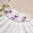 thumbnail image 6 of ZEHJUHAN Toddler Girls' Bunny Embroidered Dress, Ruffle Puff Sleeve A-Line Party Dress with Back Buttons White，18-24M, 6 of 12