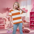 thumbnail image 7 of Ruyang Kids Girls Striped T Shirts Round Neck Loose Fit Short Sleeve Summer Casual Lightweight Outdoor Athletic Tee Tops, 7 of 7