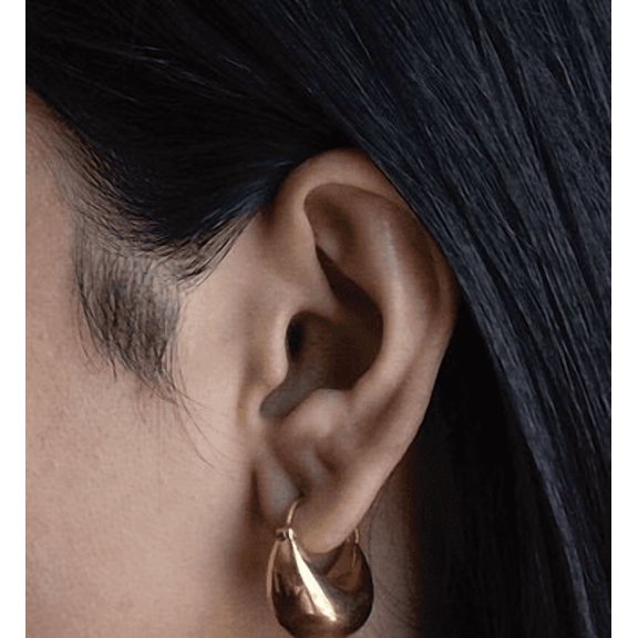 Baali Hoops Earrings for Women – 925 Sterling Silver, 18K Gold Vermeil, 1 Micron, 25mm Large Hoop Earrings