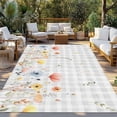 thumbnail image 2 of Botanical Wildflowers Outdoor Rug 6x9 Ft - Reversible Patio Rug Outdoor Camping Rugs, Spring Farmhouse Floral Grey Plaid Indoor Outdoor Area Rugs, Non-Slip Outdoor Carpet Runner for Deck/Porch, 2 of 8