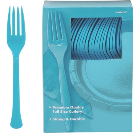 UPC 013051257439 product image for Carribean Blue, Big Party Pack, Mid Weight Forks, 100 Per Pack | upcitemdb.com