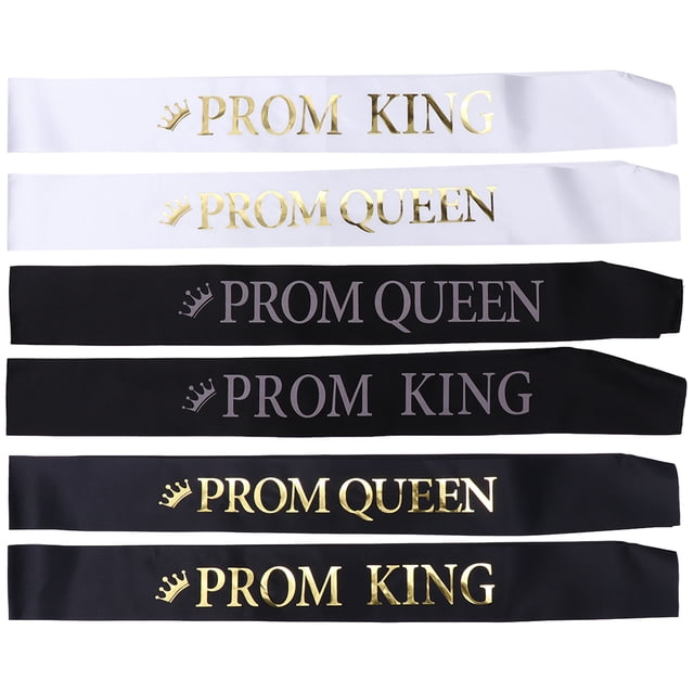 6Pcs Prom King Queen Graduation Party Supplies Strap Shoulder Belt For Men And Women Random Style And Color