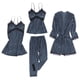 thumbnail image 3 of 4 Piezas Camisón de Felpa Estilo Kimono para Mujer Ropa de Dormir Antideslizante Azul XXL XXL azul Yuyangstore Túnica de vellón para mujer, 3 of 8