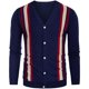 thumbnail image 1 of Cárdigan Suéteres para Hombres Odeerbi otoño invierno suéter a rayas Prendas de punto Colorblock Manga larga con capucha Botón con cuello en V, 1 of 5