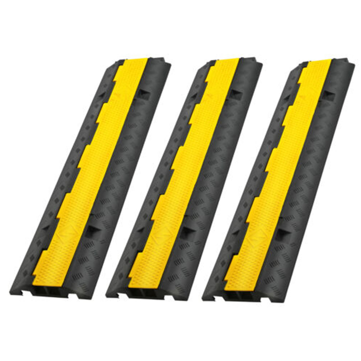 2Channel Driveway Rubber Speed Bumps, 11000 LBS per Axle Capacity