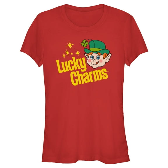 Junior's Lucky Charms Retro Logo Graphic Tee Red X Large