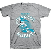 Mens Nickelodeon Teenage Robot Shirt - Retro Nick My Life as a Teenage Robot tee - Classic Nick Graphic T-Shirt (Athletic Heather, X-Large)