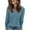 Blue, variant on Itsame Women Knitted Sweater V-Neck Knitted Sweaters Long Sleeves Solid Color Relaxed Sweatshirts Blue Size L