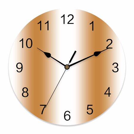Wall Clock Ombre Orange White Clocks PVC Silent Non Ticking Battery Operated Decorative Gradient