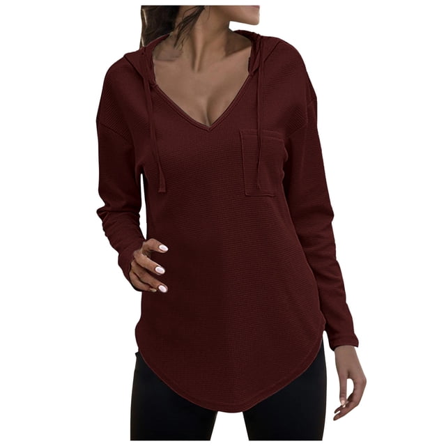 TINZ Chandail à Capuche pour Femmes, Manches Longues, Chandail à Cordon, avec Poche, Fermeture Éclair