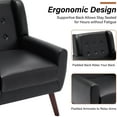 thumbnail image 4 of UIXE Faux Leather Accent Chair Comfortable Armchair Modern Upholstered Living Room Chair, Black, 4 of 7