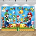 thumbnail image 4 of Fondo de juego Super Mario Bros. Fiesta infantil Cumpleaños Tema de héroes hermanos Personaje Baby Shower Fondo Foto Banner Accesorios, 4 of 5