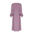 thumbnail image 4 of SHTXOZHI Womens Long Bell Sleeve Button Up Dress V Neck A-Line Printed Loose Dress with Pockets, 4 of 5