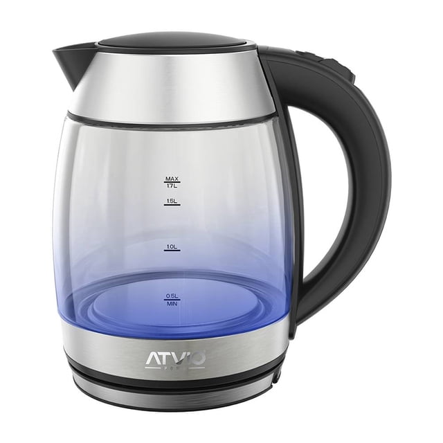Hervidor de Vidrio Atvio Home 1.7L 1100 W Mod. KEGX8021B Negro