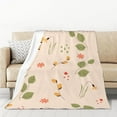 thumbnail image 1 of XMXT Throw Blankets, Spring Flowers Easter Print Bed Blanket for Bedroom Sofa, 50 x 70 inches Beige, 1 of 9
