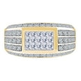 thumbnail image 2 of AFFY Father's Day Gift 1 Carat (Cttw) Princess & Round White Natural Diamond Men's Enjgagement Wedding Band Ring 10k Solid Yellow Gold Ring Size-13.5, 2 of 2