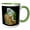 Green/White, variant on 3drose, Illustration of Beekeeper with Bees and Honeycomb Honey, 11oz Mug