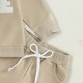 thumbnail image 6 of Petalier 2Pcs Set Infant Baby Girl Fall Clothes Daddys Girl Long Sleeve Crewneck Sweatshirt+Joggers Pants Winter Outfit Set (Khaki, 12-18 Months), 6 of 7